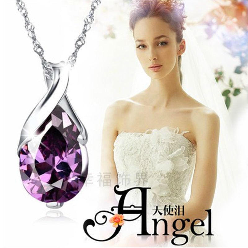 Angel tears design in Purple Zircon Angel Tears Pendant