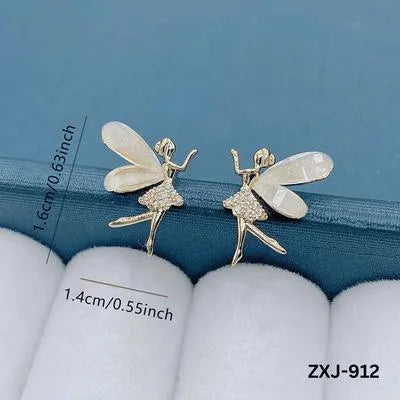 Waterproof Butterfly Earrings Silver Golden Lightweight - Premium Stainless Metal Base