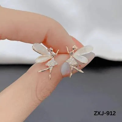 Butterfly Earrings Silver Golden Lightweight - Hypoallergenic Sensitive Skin Jewelry