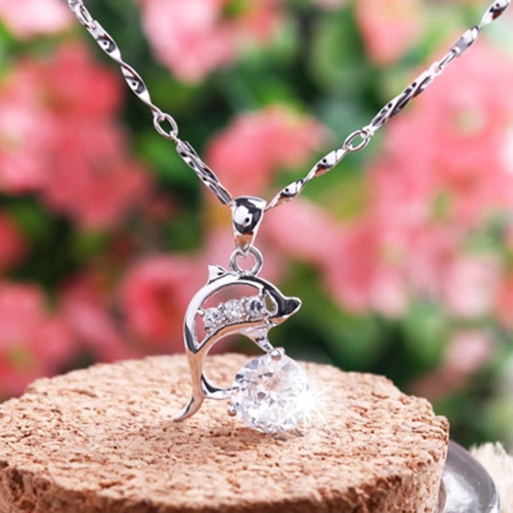 Premium Silver Plated Dolphin Necklace - Elegant Minimalist Chain Pendant Combo