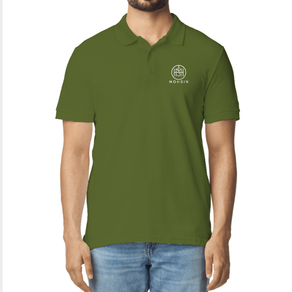 Custom Polo Shirt Pakistan – Personalized Name & Logo Printed Polo T-Shirt in white