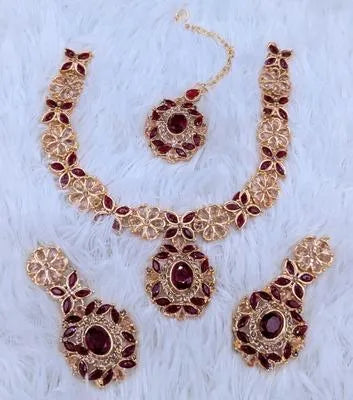 Tarnish Resistant Fancy Artificial Stones Artificial Set for Traditional Brides