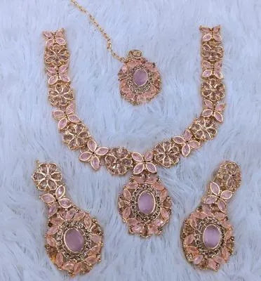 Fancy Artificial Stones Artificial Set - Heavy Choker Style Wedding Jewelry