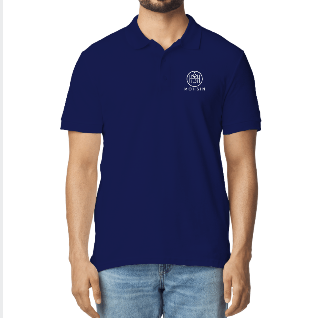 Custom Polo Shirt Pakistan – Personalized Name & Logo Printed Polo T-Shirt embroidery detail