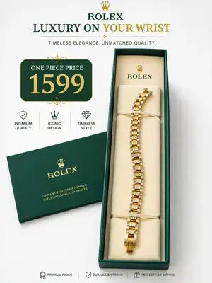 Premium Luxury Gold & Silver Bracelet on Male Model Wrist with Watch