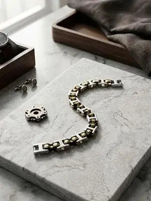 Tarnish Resistant Men's Silver Chain Bracelet for Daily Wear