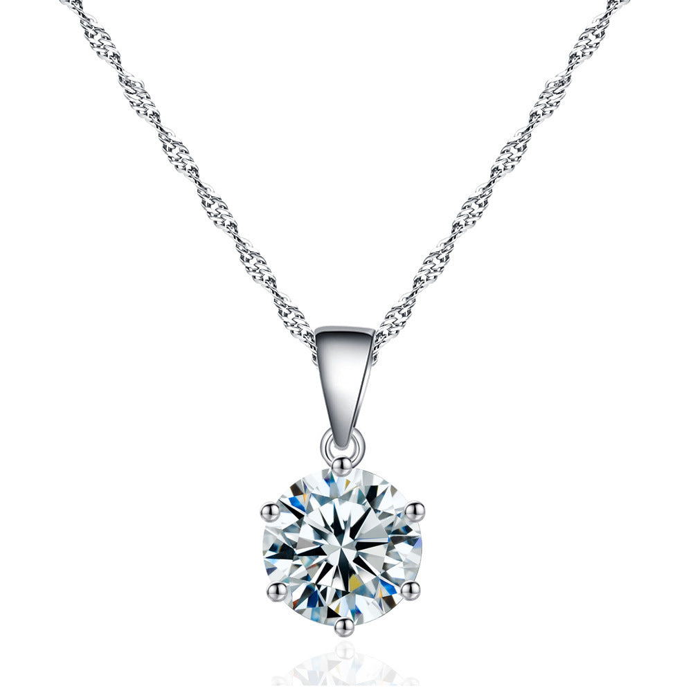 High Polish Finish Silver Toned Zircon Ring and Pendant Set - Size 7 Medium Ring Edition