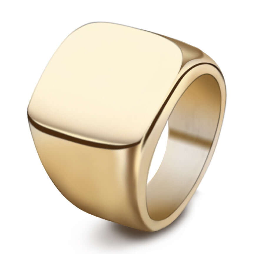 Stainless Steel Retro Square Rings for Men - Retro Geometric Jewelry