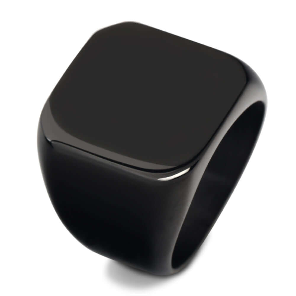 Stainless Steel Retro Square Rings 18mm - Stylish Minimalist Rings for Men