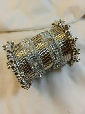 Tarnish Resistant Nagina Kara Bangle Set for Wedding Brides and Bridesmaids