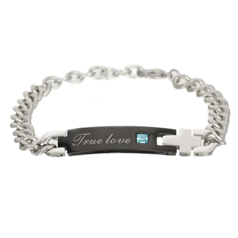 True Love Titanium Steel Bracelet - Waterproof 316L Stainless Metal Finish