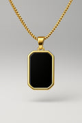 Gold Plated Black Stone Pendant for Women – Elegant Luxury Jewelry Main View