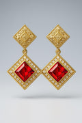 Gold Plated Crystal Moon Earrings for Women 2 Pcs – Celestial Luxury Main View