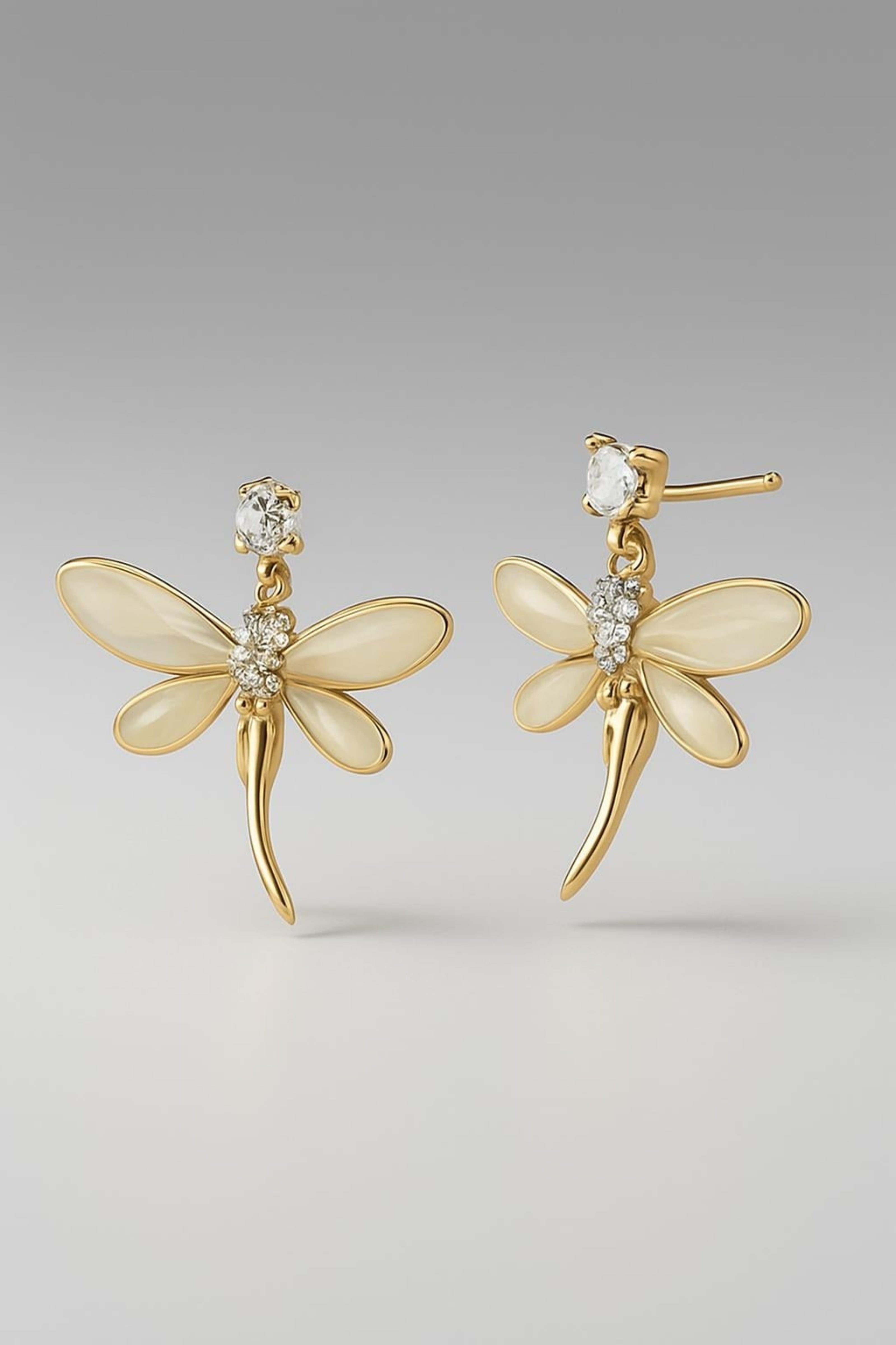 Butterfly Earrings Silver Golden Lightweight Pakistani Women – Trendy Set Main View