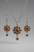 Modern Floral Crystal Necklace Set for Pakistani Women - Bridal Wear Main View