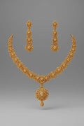 Gold Plated Bridal Necklace Set - Luxury Wedding Jewelry Main View