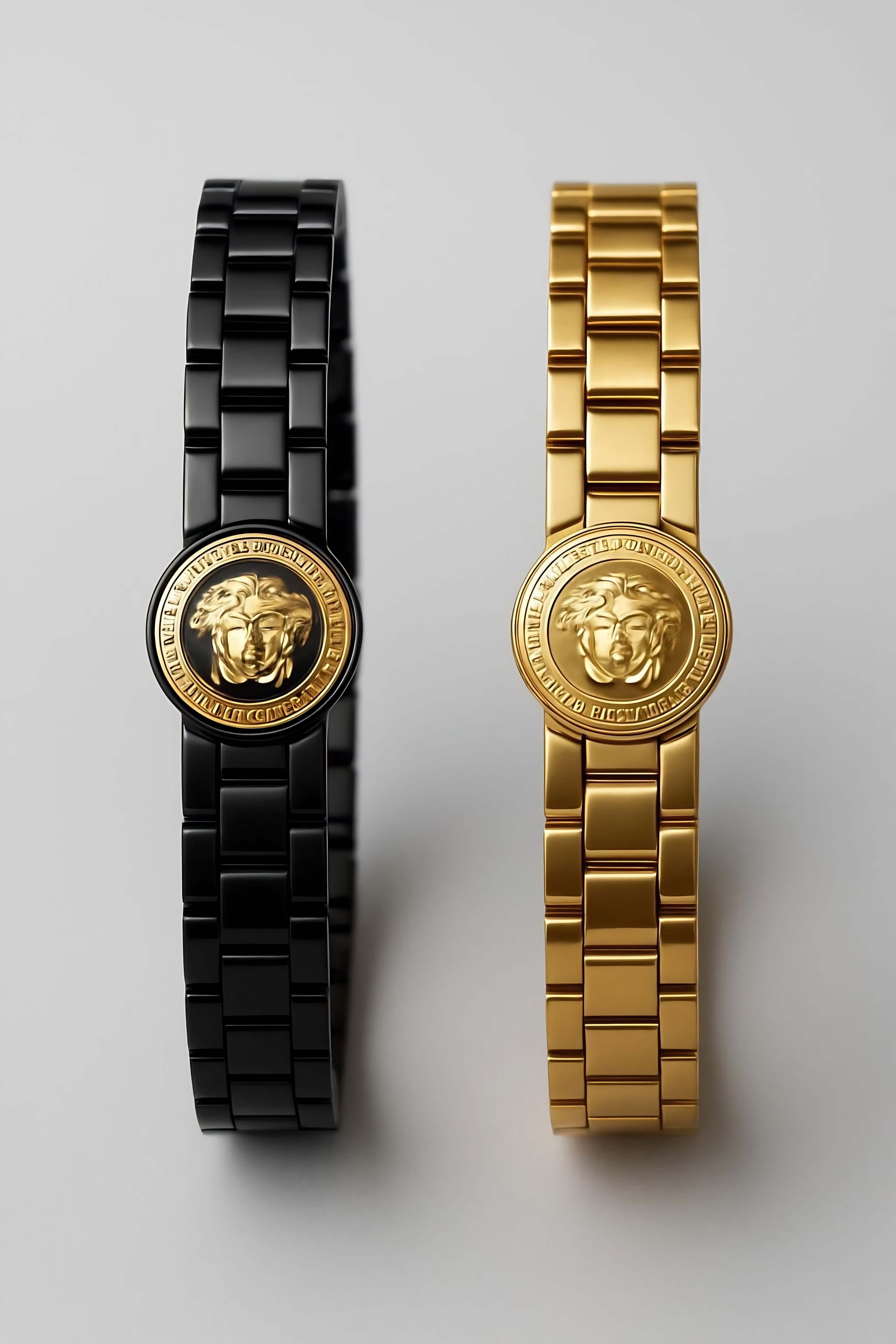Royal Medusa Gold Bracelets for Men - Premium Luxury Jewelry Front View
