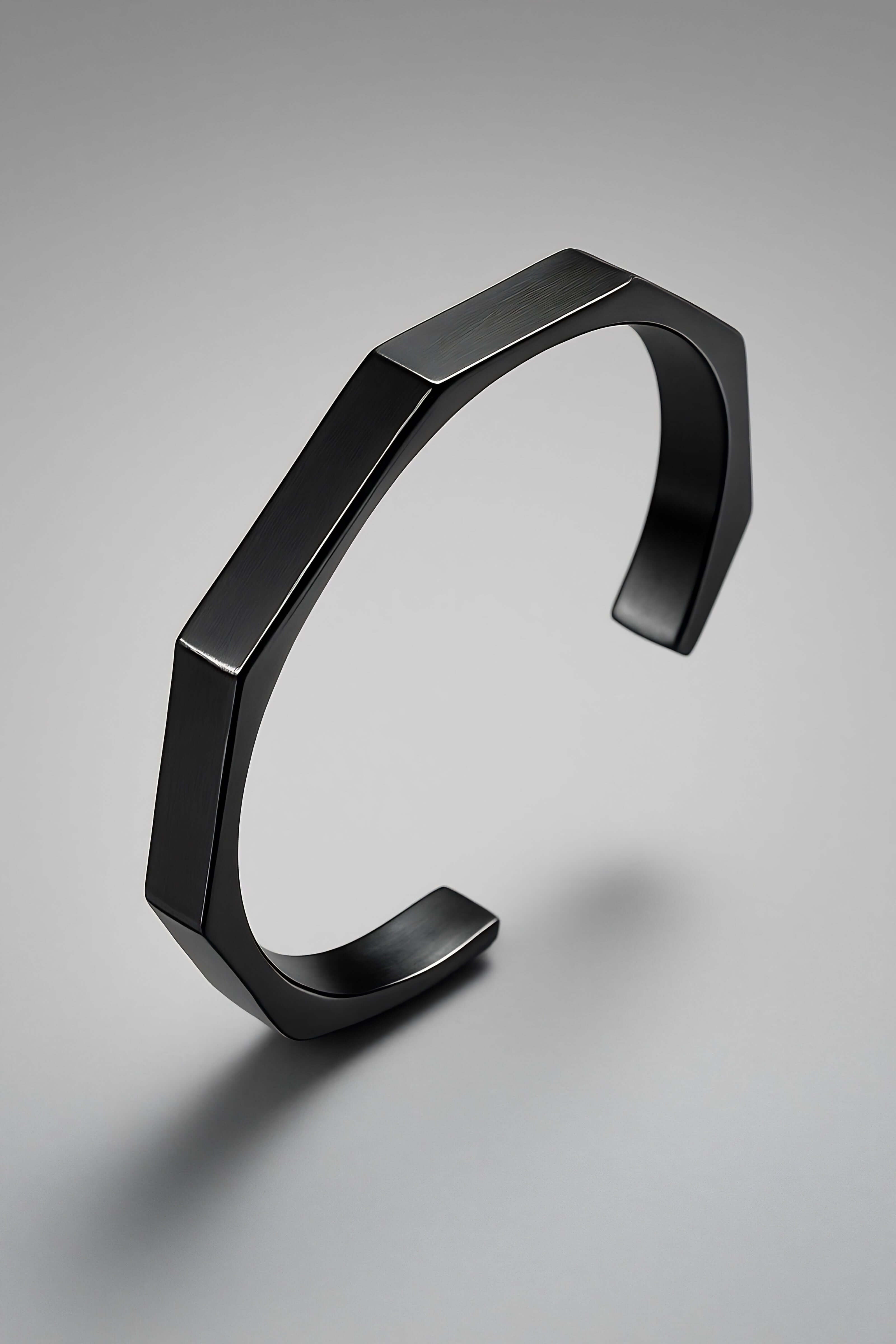 Silver Hexagonal Kara Bangle for Men Women - Main Product View