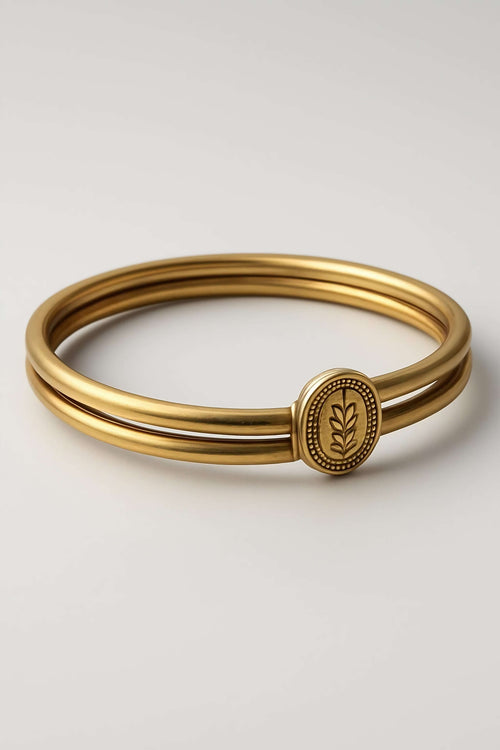 Antique Gold Plated Kara Bracelet for Women - Traditional Ethnic Wear casuals