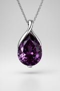 Purple Zircon Angel Tears Pendant – Electroplated Jewelry for Women Main View