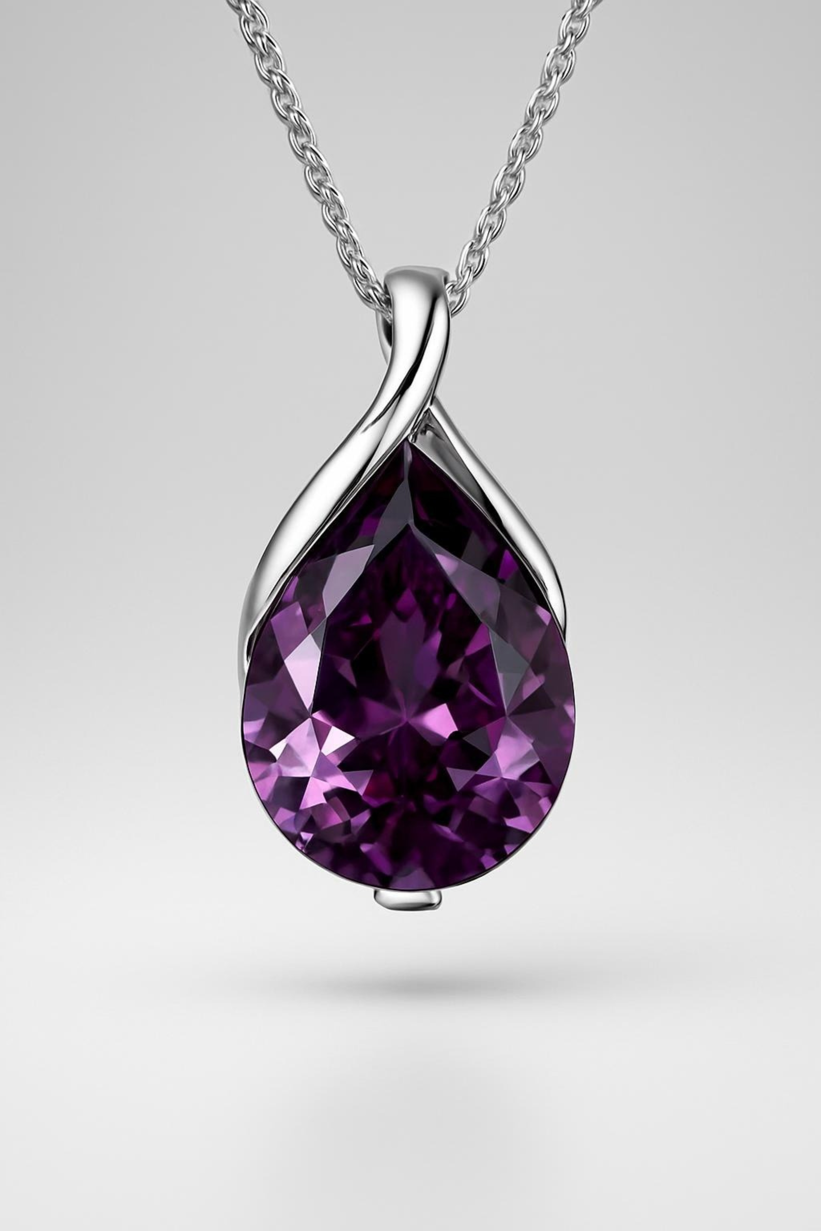 Purple Zircon Angel Tears Pendant – Electroplated Jewelry for Women Main View