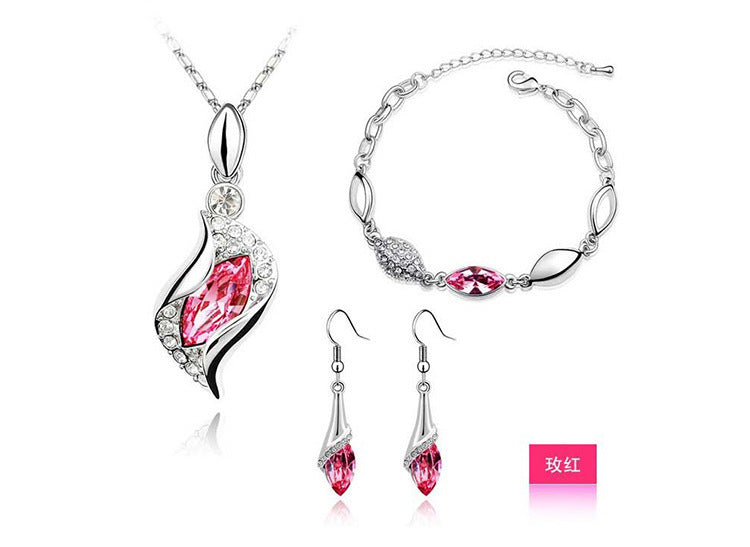 Scratch Resistant Blue Crystal Jewelry Set - Everyday Durable Fine Jewelry Base