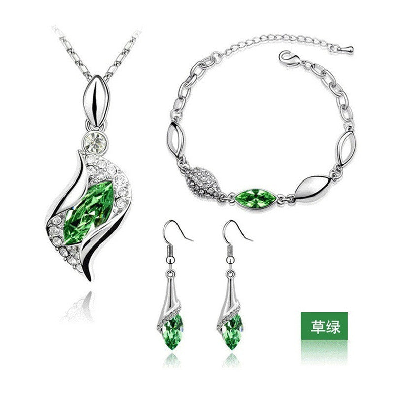 Elegant Blue Crystal Jewelry Set - Perfect Eid and Wedding Gift Choice for Her