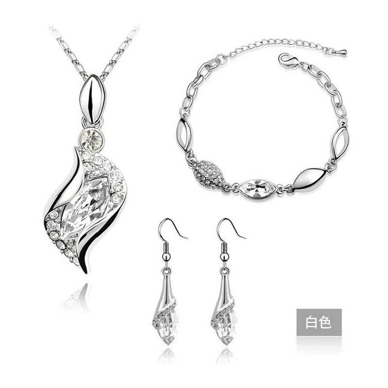 Blue Crystal Jewelry Set - Handcrafted Artisan Prongs for Maximum Crystal Protection