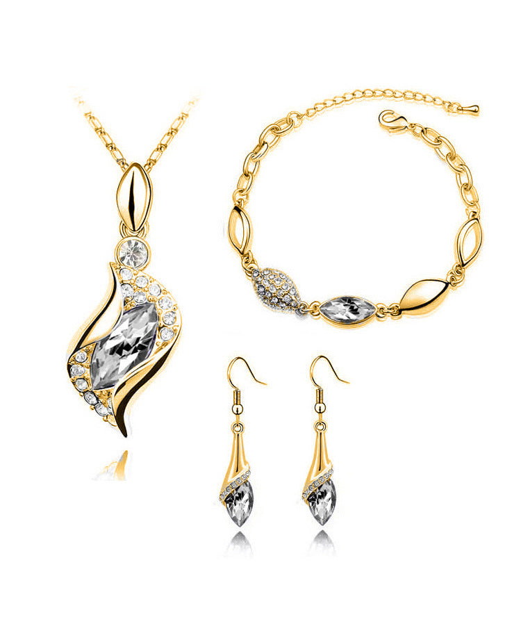 Blue Crystal Jewelry Set - Hypoallergenic Lead Free Nickel Free Evening Jewelry